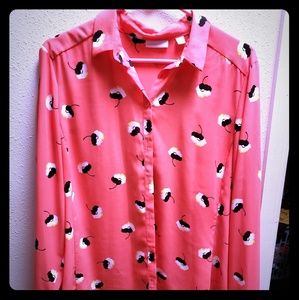 Long sleeve coral blouse